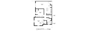 A black and white image of a unit C' floor plan.