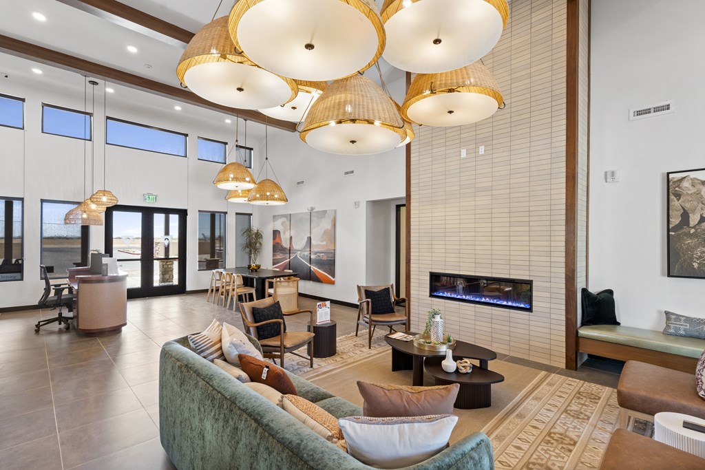 A living room with a fireplace and a couch.