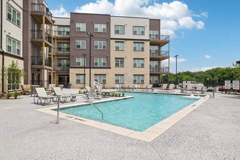 Outdoor Pool at Meridian at Wylie in Wylie, TX.