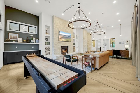 The community room at Bluff View at Frederick Creek in Boerne, Texas.