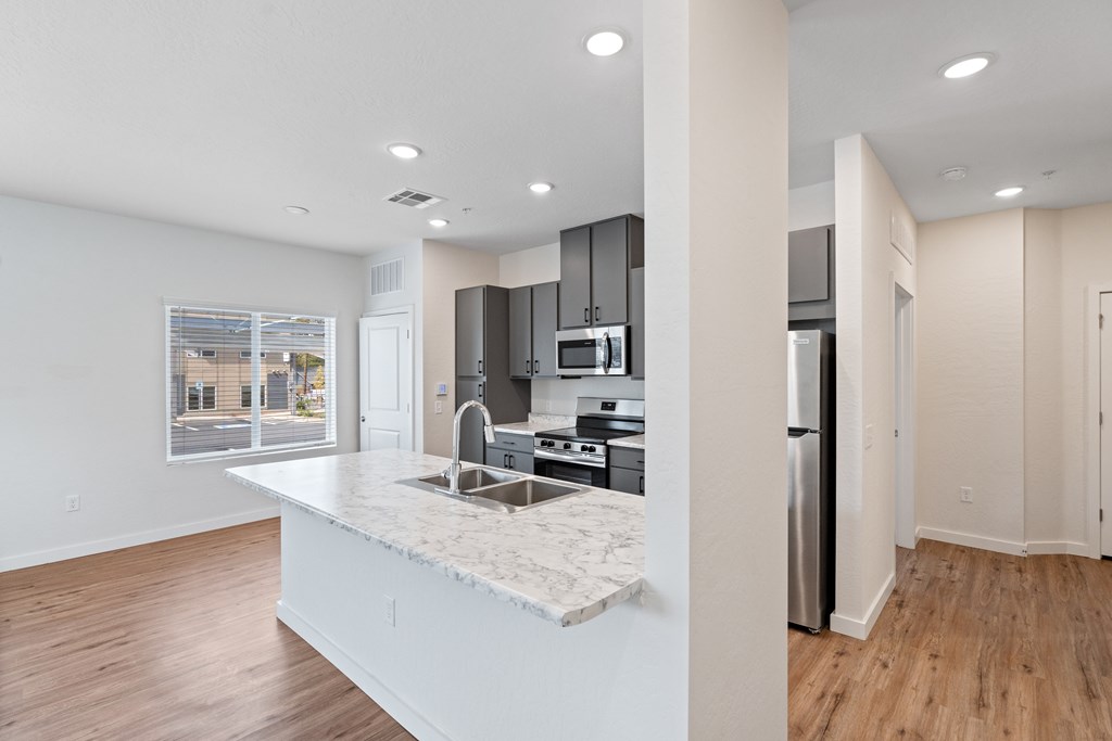 A kitchen at Sierra on 66 in Flagstaff, Arizona.
