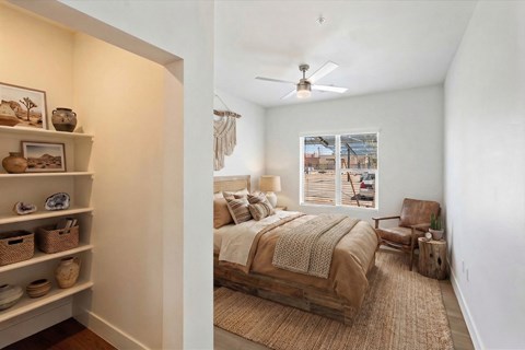 Virtually Staged Bedroom at Alma Apartments in Casa Grande, Arizona.