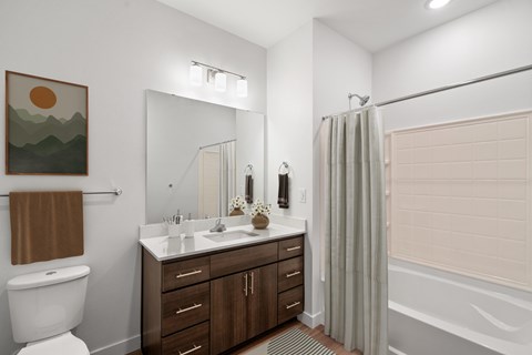 Virtually staged bathroom at Alto