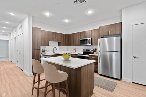 Virtually staged kitchen at Alto