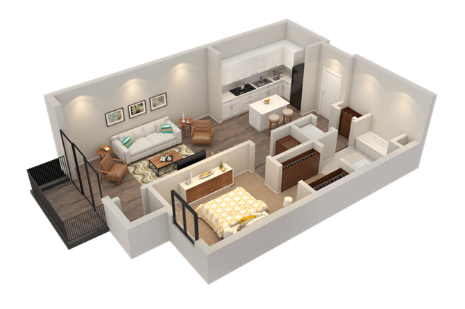 Apartment Floor Plan at Confluence on 3rd Apartments