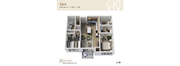 Aire 3D floor plan at Belterra Apartments in Plymouth MN