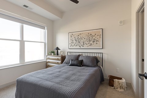 Bedroom with abundant natural light  at Belterra Apartments in Plymouth MN