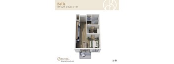 Belle 3D Floor Plan at Belterra Apartments in Plymouth, MN