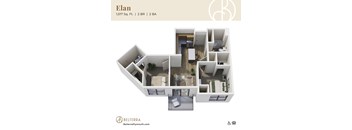 Elan 3D floor plan at Belterra Apartments in Plymouth MN