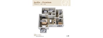 Jardin 3D floor plan at Belterra Apartments in Plymouth MN