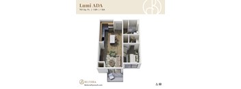 Lumi ADA 3D floor plan at Belterra Apartments in Plymouth MN