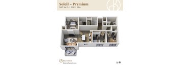Soleil 3D floor plan at Belterra Apartments in Plymouth MN