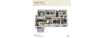 Soleil ADA 2D floor plan at Belterra Apartments in Plymouth MN
