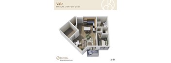 Vale 3D floor Plan at Belterra Apartments in Plymouth MN