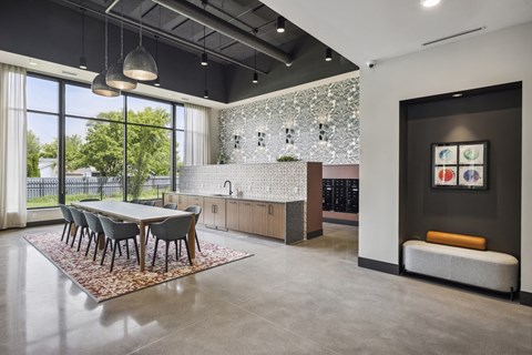 The lobby at Canvas Apartments in Minneapolis, MN.