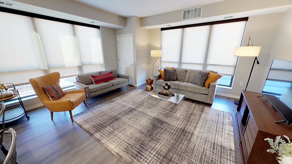 Timber floor plan corner living room