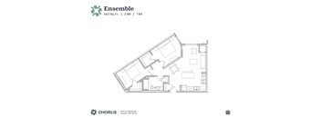 a floor plan of a bedroom apartment