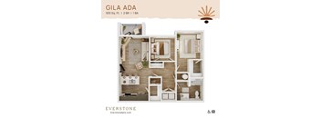 Gila ADA 3D Floor Plan at Everstone in Phoenix, AZ