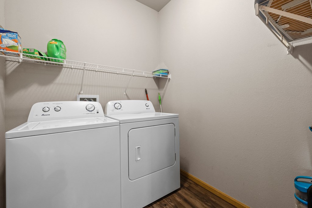 a washer and dryer in a laundry room