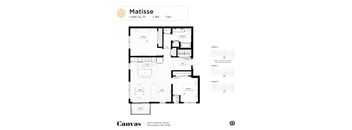 The Matisse floor plan at Canvas Apartments in Minneapolis, MN.