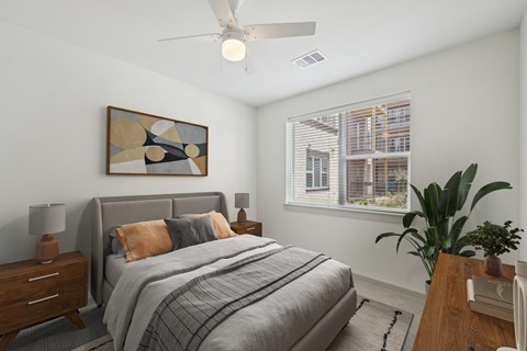 Virtually Staged Bedroom at Meridian at Wylie in Wylie, TX.