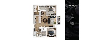 The B5 Floor Planat Oberon Apartments in Maplewood, MN.