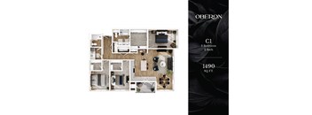 The C1 Floor Plan at Oberon Apartments in Maplewood, MN.