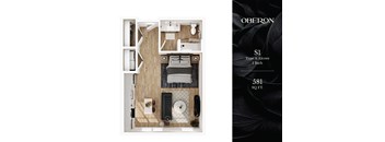 The S1 floor plan at Oberon Apartments in Maplewood, MN.