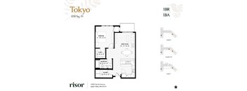 A floor plan of an apartment at Risor of Apple Valley.
