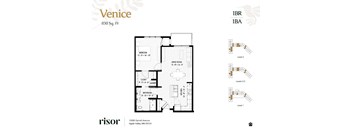 A floor plan of an apartment at Risor of Apple Valley.