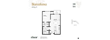 A floor plan of an apartment at Risor of Apple Valley.