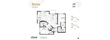 A floor plan of an apartment at Risor of Apple Valley.