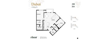 A floor plan of an apartment at Risor of Apple Valley.