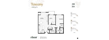 A floor plan of an apartment at Risor of Apple Valley.