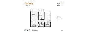 A floor plan of an apartment at Risor of Apple Valley.