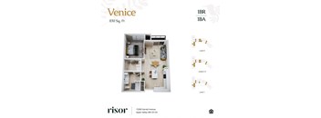 A floor plan of an apartment at Risor of Apple Valley.