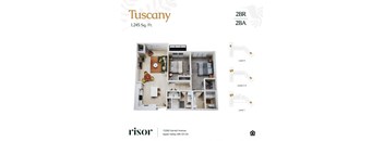 A floor plan of an apartment at Risor of Apple Valley.