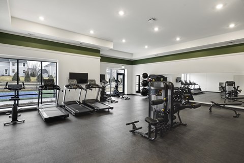 The fitness center at Risor of Blaine.