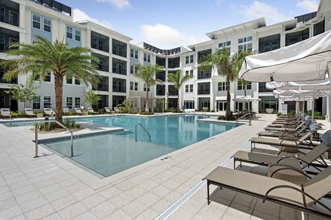 Outdoor Pool with Sundeck at Marisol Apartments in Port Charlotte Florida