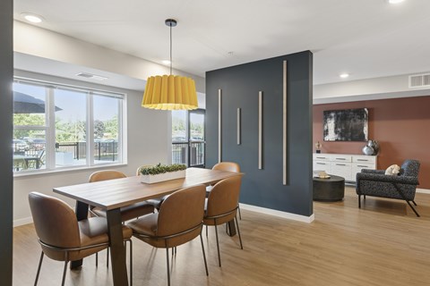 The Community Room at Callisto Commons in Fridley, MN.