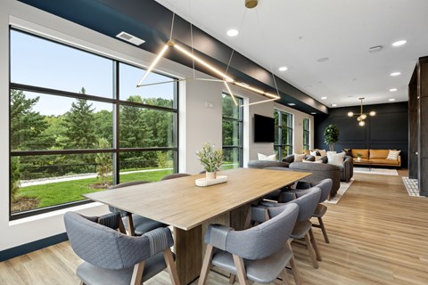 The clubroom at Oberon Apartments in Maplewood, MN.