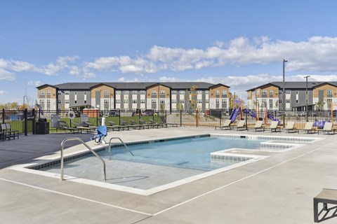 Outdoor swimming pool Mural Apartments in Aurora, Colorado.