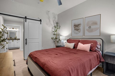 Bedroom at The Hendrey in Salt Lake City, Utah.