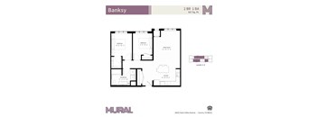 Banksy Floor Plan at Mural Apartments in Aurora, Colorado.