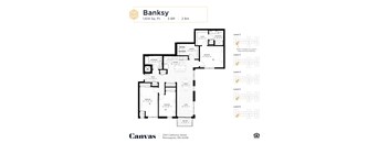 The Bansksy floor plan at Canvas Apartments in Minneapolis, MN.
