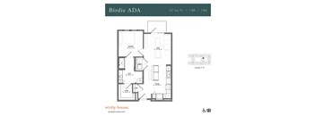 The image of the Birdie ADA floor plan at Wixby House in Austin, TX.