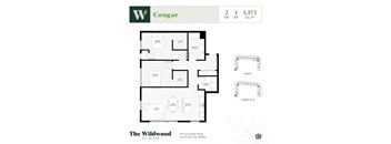 An apartment floor plan for The Wildwood at Main.