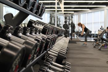 a woman working out in a gym