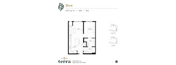 An apartment floor plan at Terra Residences in Maple Grove, MN.