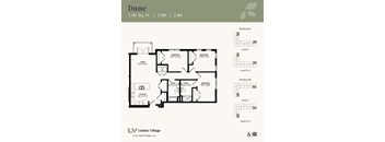 The Dune floor plan at Linden Village in Charlotte, NC.